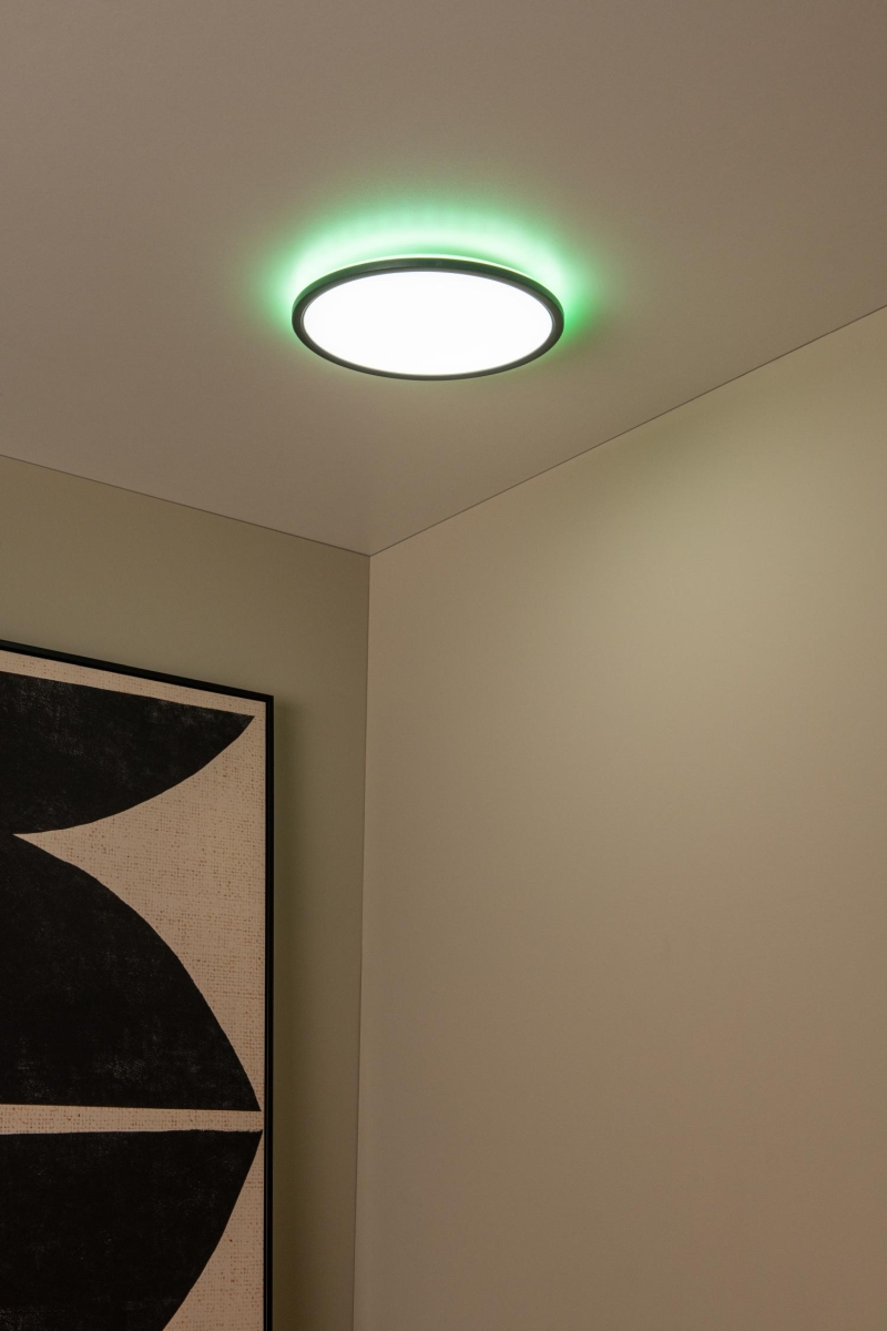 Lucide CASTOR - Flush ceiling light Indoor/Outdoor - Ø 32 cm - LED Dim. - CCT - 1x20W 2700K/6500K - IP44 - Rgb - Opal
